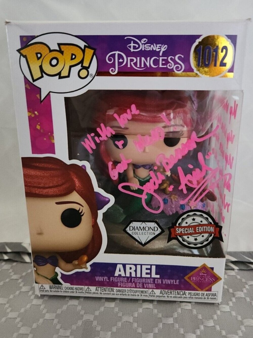 Jodi Benson signed Funko POP! Disney Princess Ariel #1012 w/COA